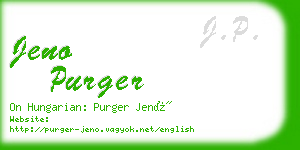 jeno purger business card